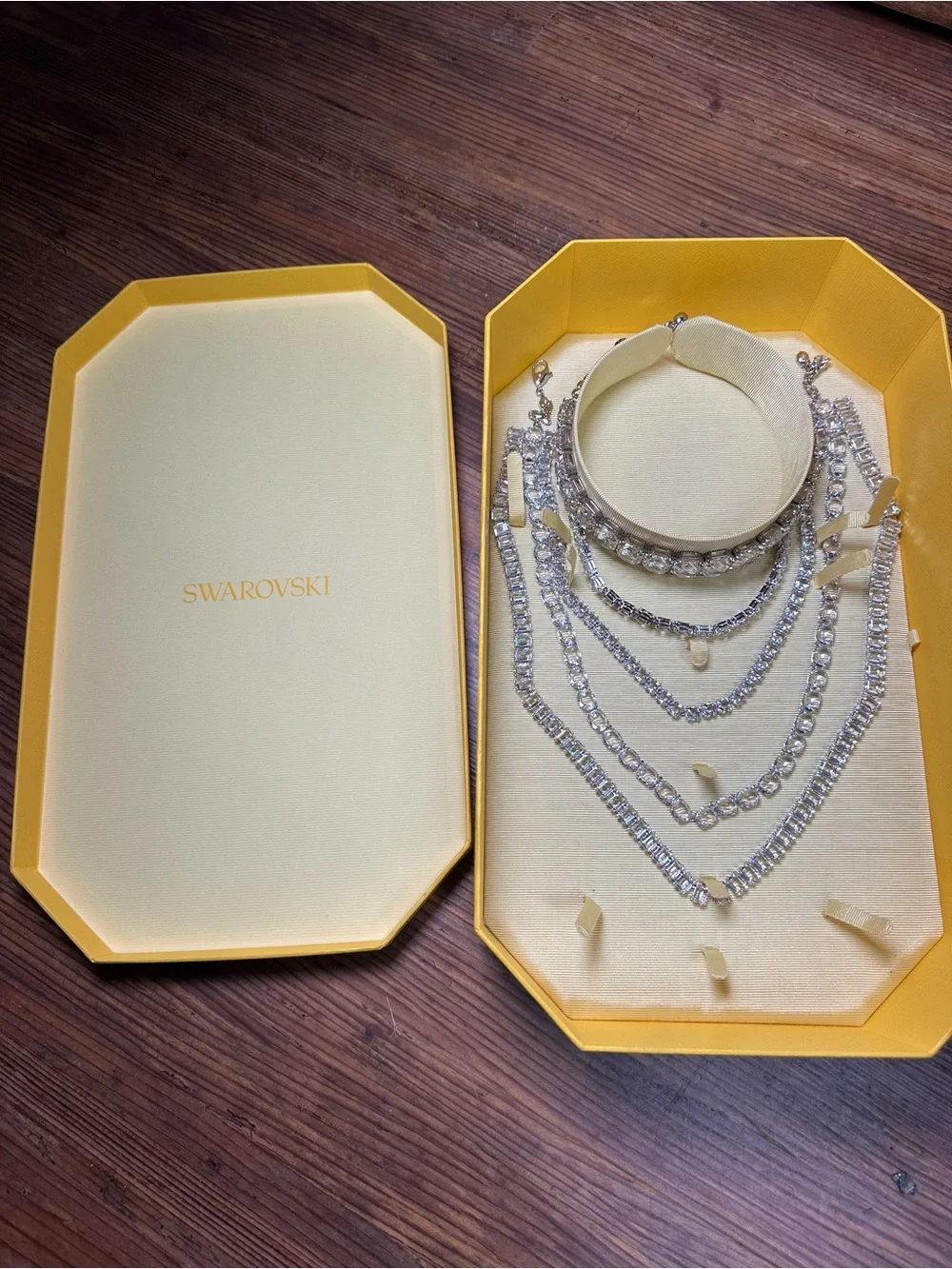 Swarovski Silver-Tone Layered Crystal Necklace Set - Picture 4 of 5